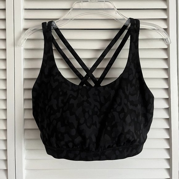 Lululemon Energy Bra black & grey camo size 10 rare